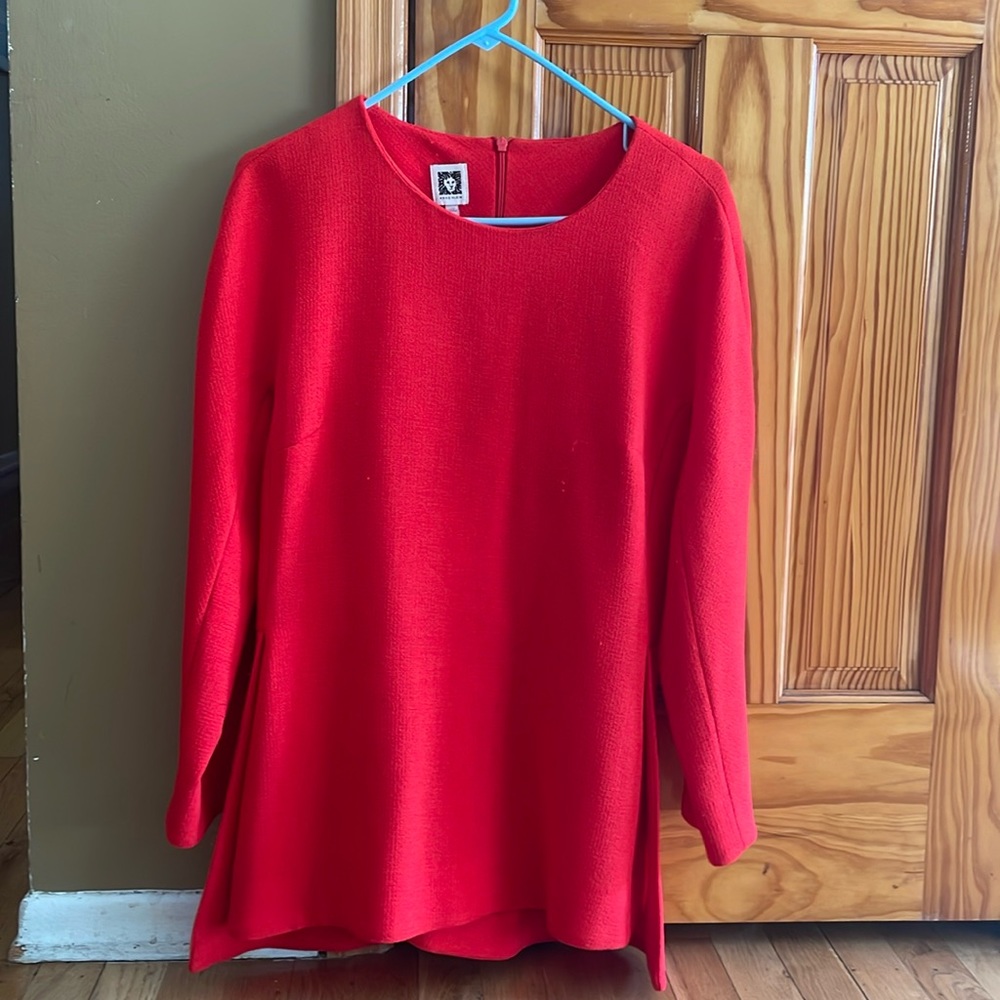 Women’s Anne Klein Red Tunic Top, Sz 12